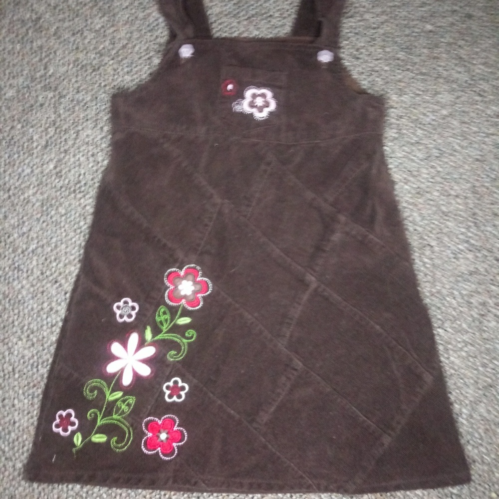 Brown overall dress